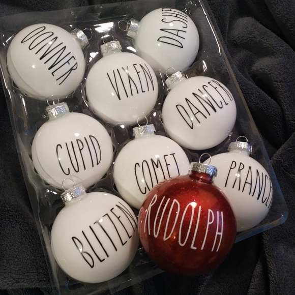 Set of 9, Christmas ornaments. Reindeer/rudolf - Picture 2 of 2